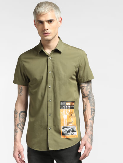 Green Oversized Half Sleeves Shirt