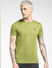 Green Jacquard Crew Neck T-shirt_392678+2