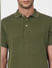 Green Knit Polo Neck T-shirt_392684+5