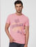 Pink Graphic Print Crew Neck T-shirt_392689+2