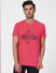 Pink Graphic Print Crew Neck T-shirt_392694+2
