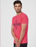 Pink Graphic Print Crew Neck T-shirt_392694+3