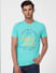 Green Logo Print Crew Neck T-shirt_392699+2