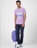 Purple Logo Print Crew Neck T-shirt_392701+1