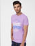 Purple Logo Print Crew Neck T-shirt_392701+3