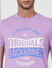 Purple Logo Print Crew Neck T-shirt_392701+5