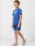 Boys Blue T-shirt & Shorts Sleepwear Set_392894+2
