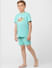 Boys Green T-shirt & Shorts Sleepwear Set_392895+2