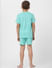 Boys Green T-shirt & Shorts Sleepwear Set_392895+3