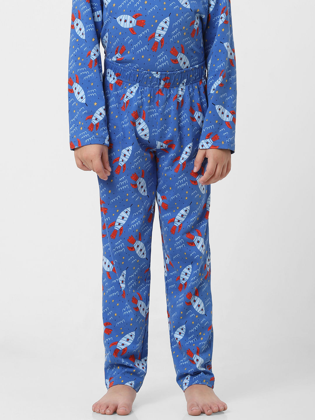 Buy Blue Printed T shirt Pyjama Sleepwear Set for Boys Online at