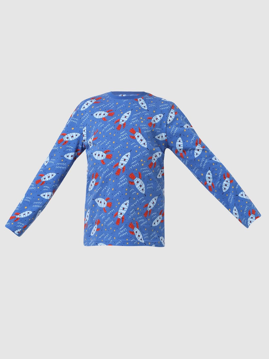 Buy Blue Printed T shirt Pyjama Sleepwear Set for Boys Online at