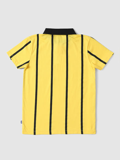 Boys Yellow Striped Polo T-shirt
