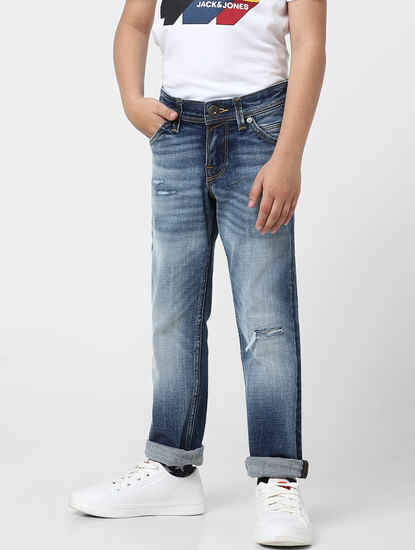 Boys Blue Mid Rise Clark Straight Jeans