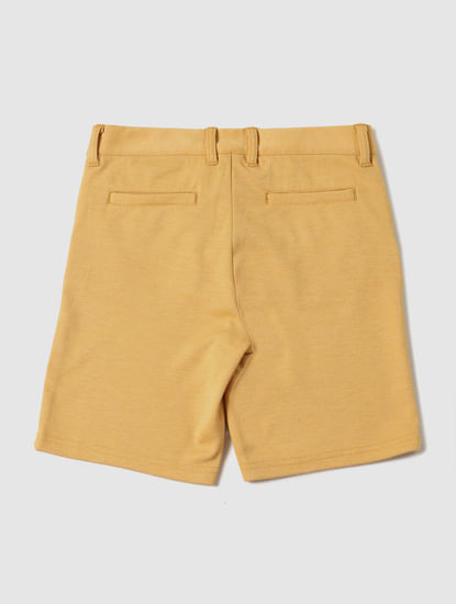 Boys Yellow Mid Rise Chino Shorts