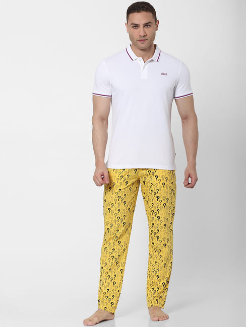 Yellow Question Mark Print Pyjamas
