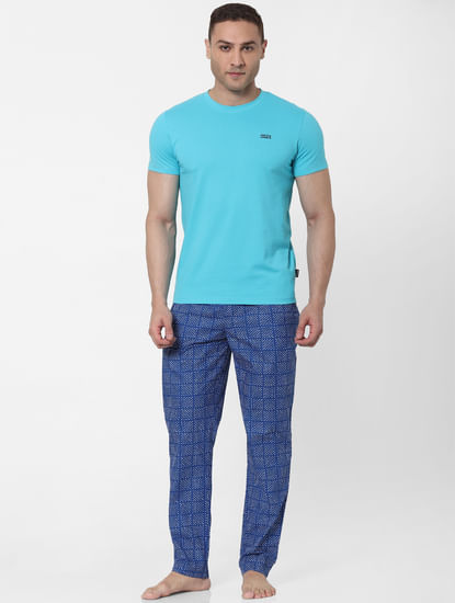 Blue Abstract Print Pyjamas