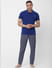 Blue Contrast Tipping Polo Neck T-shirt_383439+1