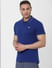 Blue Contrast Tipping Polo Neck T-shirt_383439+3
