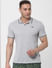 Light Grey Contrast Tipping Polo Neck T-shirt