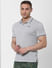 Light Grey Contrast Tipping Polo Neck T-shirt