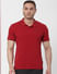 Red Polo Neck T-shirt_383443+2