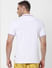 White Contrast Tipping Polo Neck T-shirt_383444+4