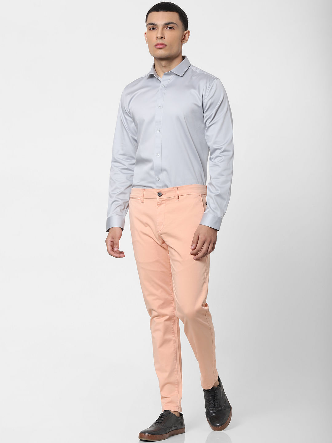 Buy Henry  Smith Dark Pink Stretch Washed Mens Chino Pants at Amazonin