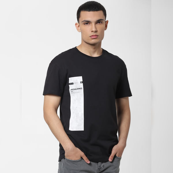BESTSELLER CLOTHING Black Logo Print Crew Neck T-shirt