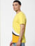 Yellow Colourblocked Crew Neck T-shirt_383537+3