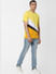 Yellow Colourblocked Crew Neck T-shirt_383537+6