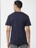 Navy Blue Graphic Print Crew Neck T-shirt_383541+4