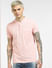 Pink Henley Neck T-shirt_393087+2