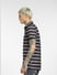 Black Horizontal Stripe Half Sleeves Shirt_393179+3