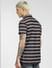 Black Horizontal Stripe Half Sleeves Shirt_393179+4