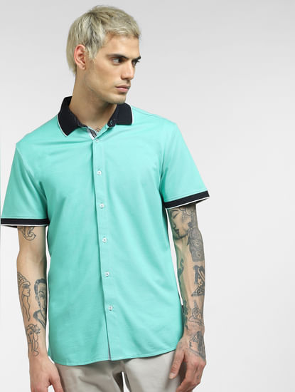 Turquoise Half Sleeves Shirt