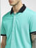 Turquoise Half Sleeves Shirt_393100+5