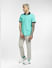 Turquoise Half Sleeves Shirt_393100+6