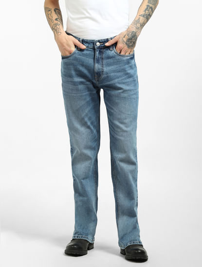 Blue Low Rise Bootcut Jeans