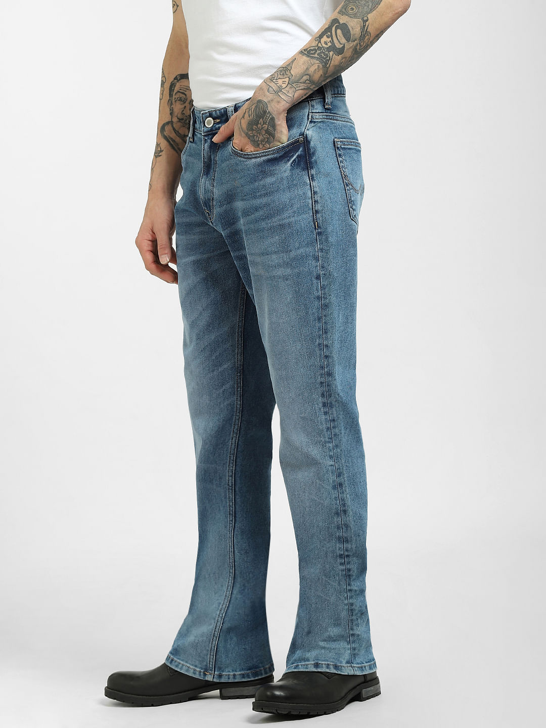 bootcut stonewash jeans