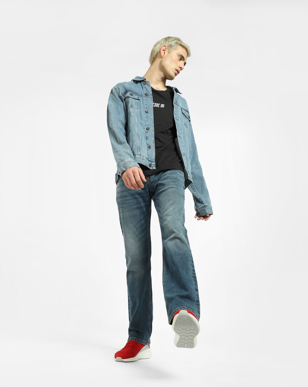 Buy Blue Low Rise Bootcut Jeans for Men