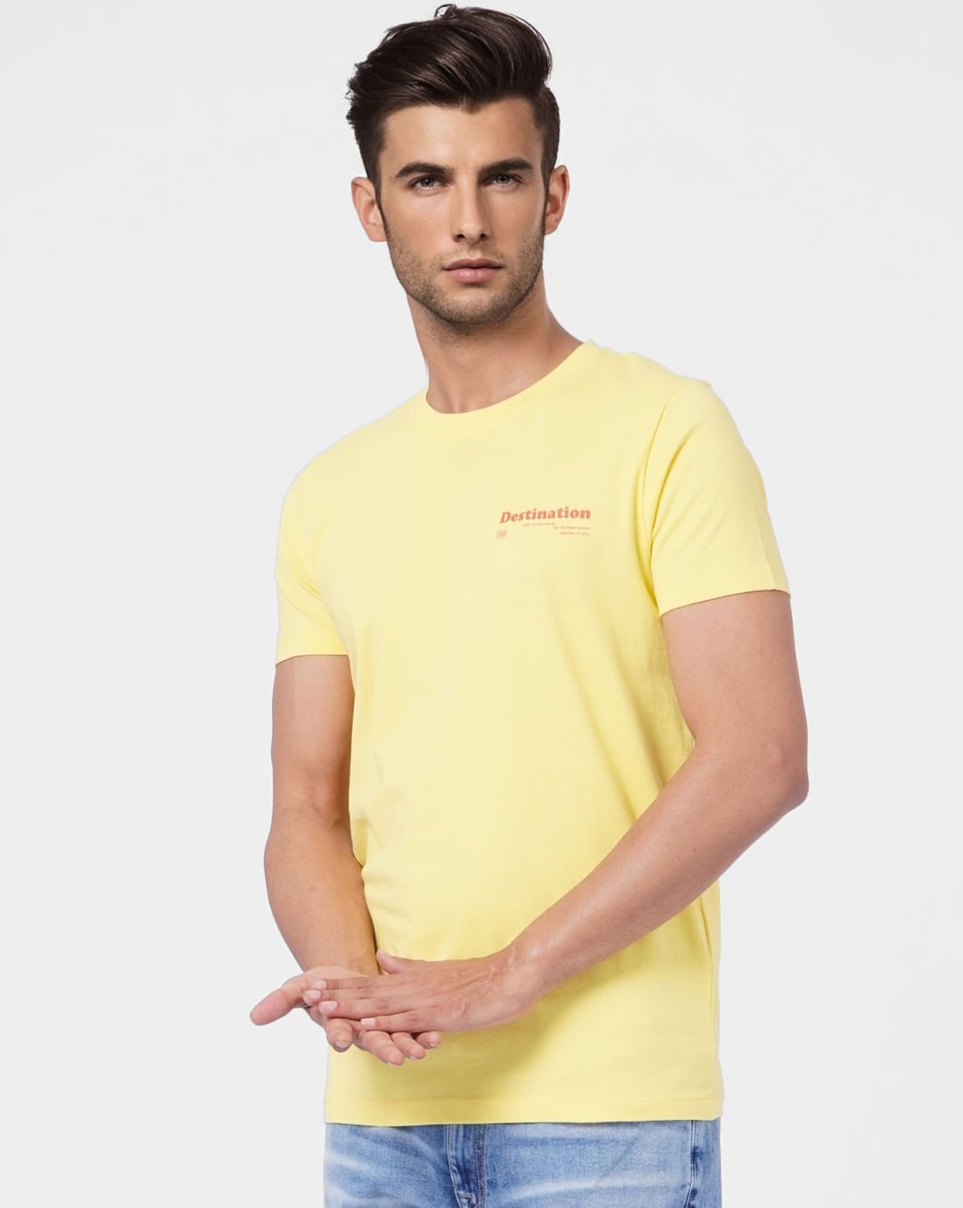 Buy Yellow Crew Neck T-shirt for Men