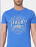 Blue Graphic Print Crew Neck T-shirt_393105+5