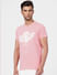 Pink Logo Print Crew Neck T-shirt_393106+3