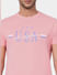 Pink Text Print Crew Neck T-shirt