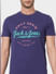 Dark Blue Logo Print Crew Neck T-shirt_393119+5