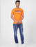 Orange Logo Print Crew Neck T-shirt_393122+6