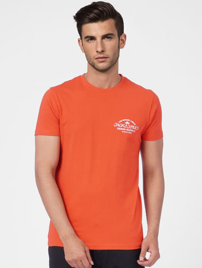 Orange Crew Neck T-shirt