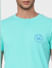 Turquoise Blue Crew Neck T-shirt_393128+5