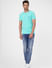 Turquoise Blue Crew Neck T-shirt_393128+6