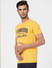 Yellow Graphic Print Crew Neck T-shirt_393133+3